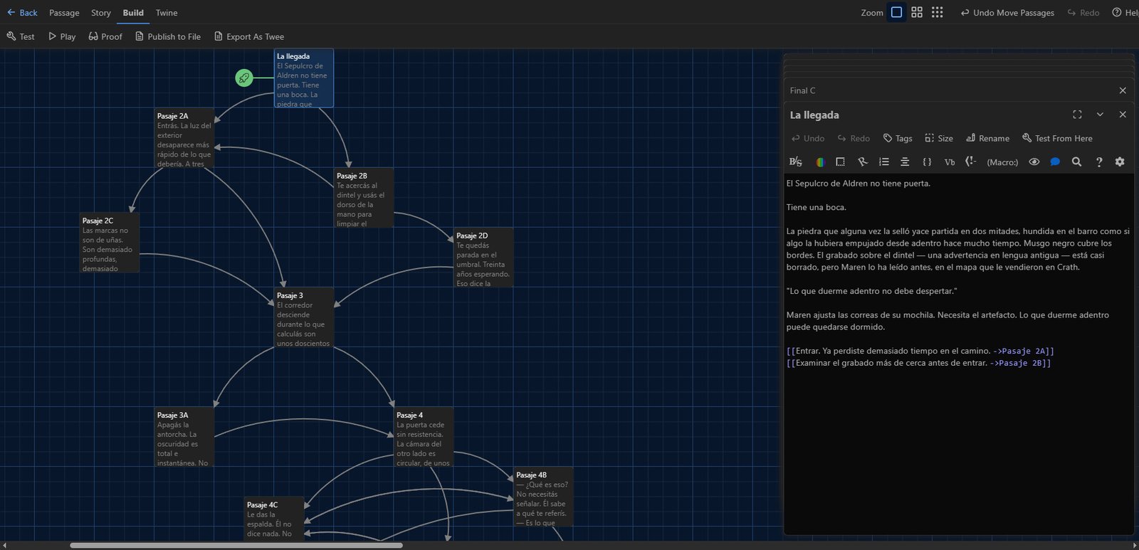 El Sepulcro de Aldren - Aventura de texto - Twine